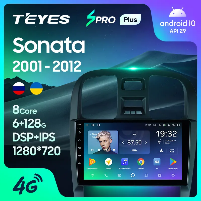 TEYES SPRO Plus Штатная магнитола For Хендай Соната EF рестайлинг Hyundai Sonata 2001 2012 Android 10 до 8
