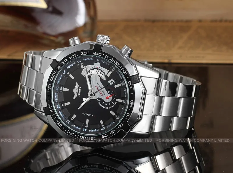 

Winner Genuine Product Calendar Men Fully Automatic Analog Watch Steel Belt T-WINNER