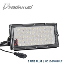 50 Вт Светодиодный прожектор Наружная водонепроницаемая лампа омывающего света DC12-85V Xtra яркая кемпинговая лампа ночные магазинные гирлянды 3 контактный разъем спортивный свет