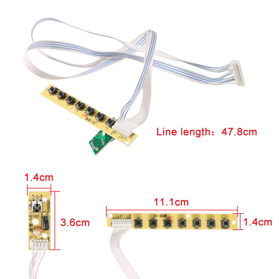 Digital Universal TV Controller Driver V56 V59 LED LCD TV Driver Board DVB-T2+7 Key Switch+IR+4 Lamp Inverter+LVDS Kit 3663