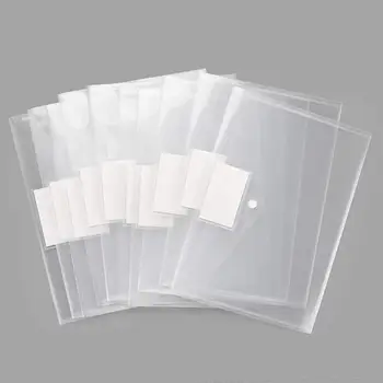 

A4 Size Transparent File Envelopes with Label Pocket, Snap Closure Clear Filing Envelopes for School/Home/ Office Organization