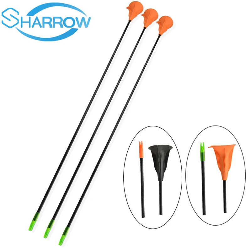 6PCS Children Sucker Arrows Fiberglass Suction Cup Kids Bow Archery Game Target Outdoor Game Shooting Gift