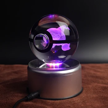 

Dropping Nice 3D Pokemon Go Crystal Ball Engraving Hattrem Sculpture Games Fans Souvenirs