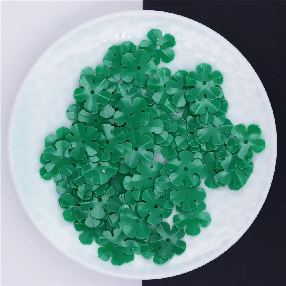100G/Bag 14mm White 3D Five Petals Flowers Sequins Paillettes Sewing Wedding Craft, Women Garments DIY Accessories