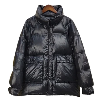 

2020 Winter New Women's down Jacket Black Short Fashion Thick White Duck down Jacket