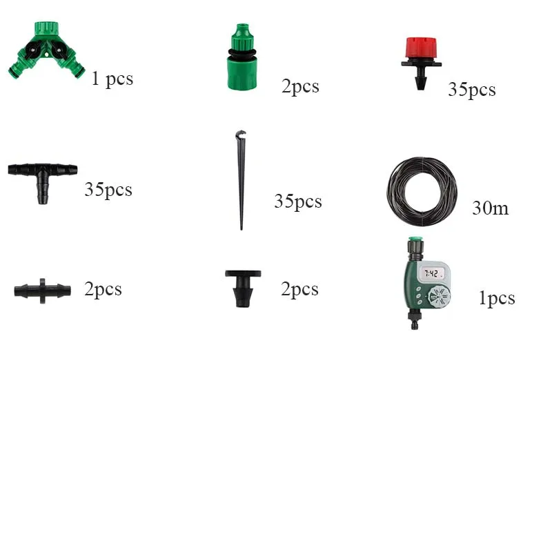 30m Drip irrigation 30 м Автоматическая микро капельная оросительная система орошения сада спрей самополива наборы с регулируемой капельницей - Цвет: 30m Drip irrigation