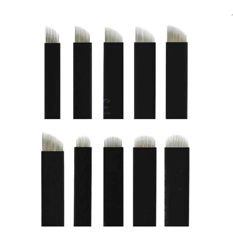 100 шт. микроблирующие иглы разные цвета PCD Nano LAMINA MICRO Flex Blade для бровей Татто