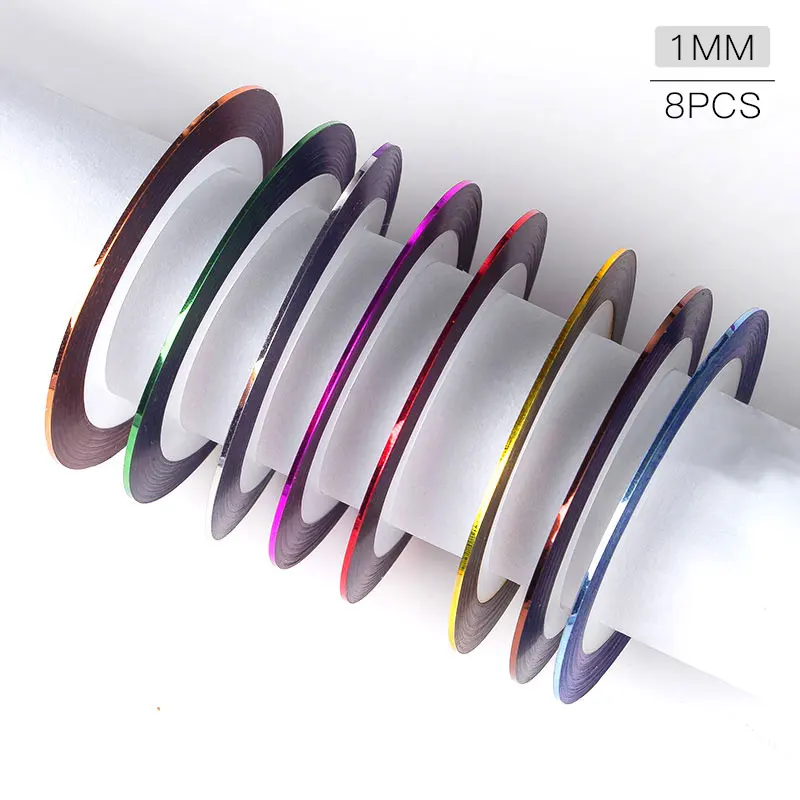 Матовая блестящая полоскающая лента для ногтей, набор разноцветных рулонов полоскающих лент, линия для украшения ногтей, наклейки для самостоятельного маникюра - Цвет: EES09225