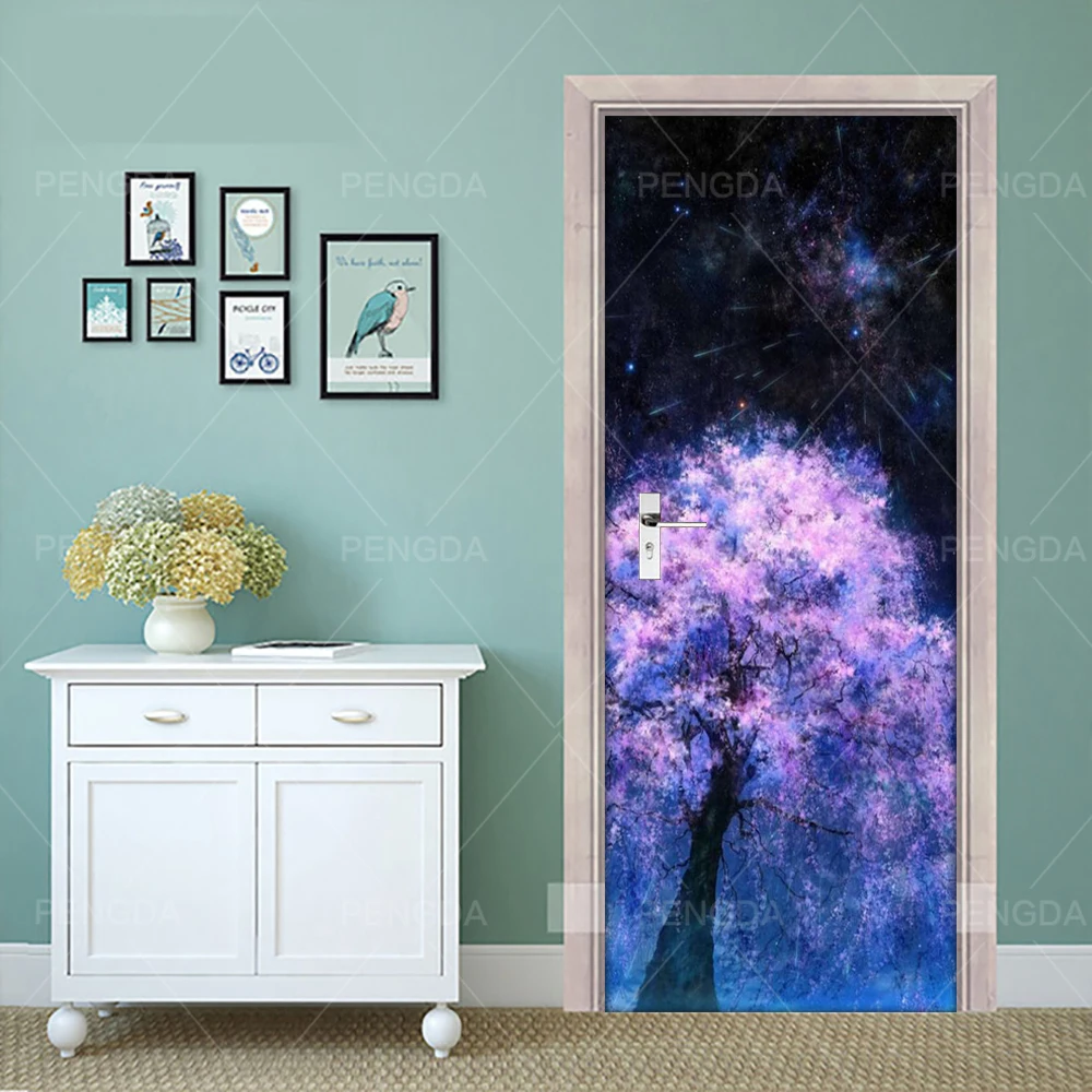 Abstract Tree Picture Decor Sticker Self Adhesive Bedroom Door New Home Design Print DIY Renovation Mural Waterproof Wallpaper