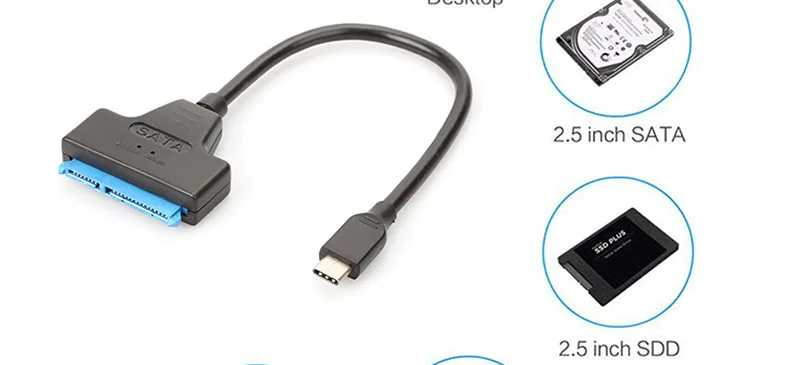 USB 3,1 Тип C SATA кабель конвертер штекер до 2," HDD SSD провод привода адаптер проводной преобразования USB-C SATA 22Pin кабель для Macbook