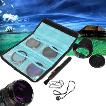 

Droppship Camera Set UV FLD CPL ND4 58mm Circular Polarizer Protector Polarizing Filter Kit + Lens Hood Cap For Canon For Sony