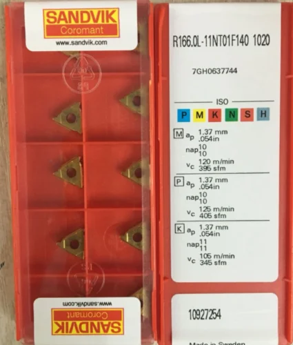 5 шт. вставки карбида R166.0L-11NT01F140 1020