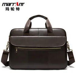 Men's Real-Leather Bag Business Men's Briefcase Handbag Casual Retro Shoulder Messenger Bag Men Portfolio