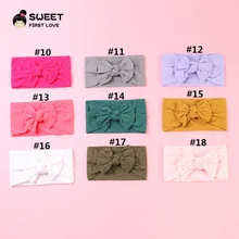 Европейский и американский стиль, аксессуары для волос, 18 цветов, супер мягкий Бронзовый детский головной убор с большими ободками, нейлоновый бант для волос