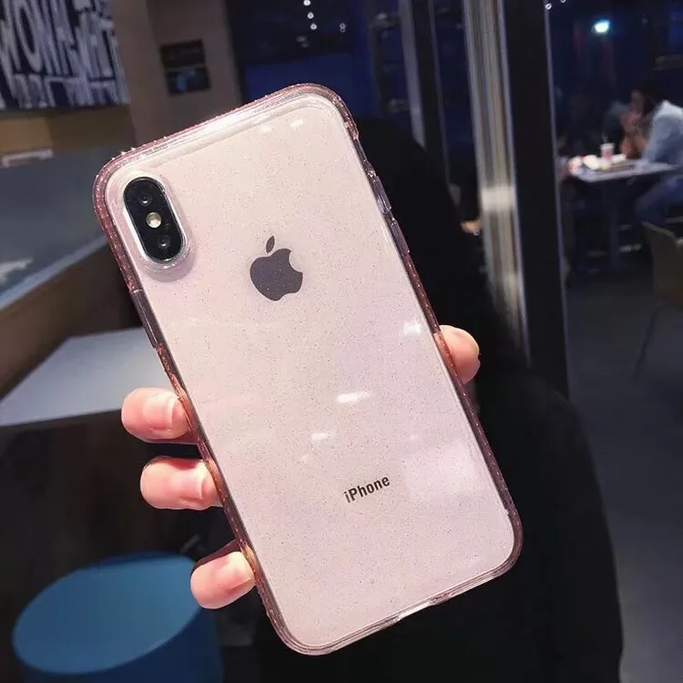 Блестящие стразы, блестящий чехол для телефона iPhone 11 Pro XS Max X XR Блестящий Бриллиант, прозрачный мягкий ТПУ чехол для iPhone 7 8X6 6S Plus - Цвет: Pink