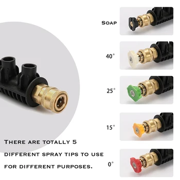 

Hot High Pressure Car Washer Metal Jet Lance For Karcher K Series With 5 Nozzle Tips Adjustable Angle Sprayer