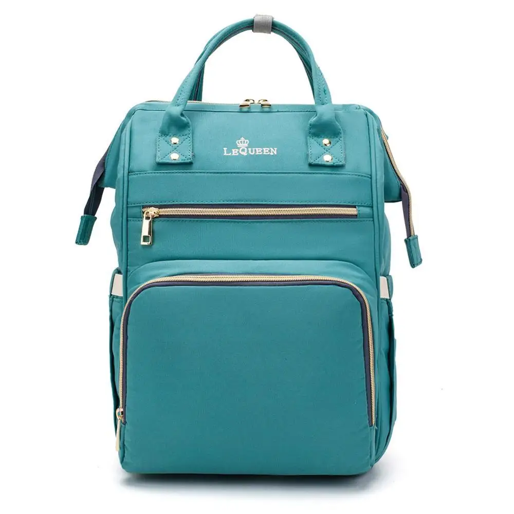 Сумка для подгузников, рюкзак большой емкости, сумка для мам, одноцветная, водонепроницаемая, для путешествий, для беременных, сумки для подгузников для коляски - Цвет: Green
