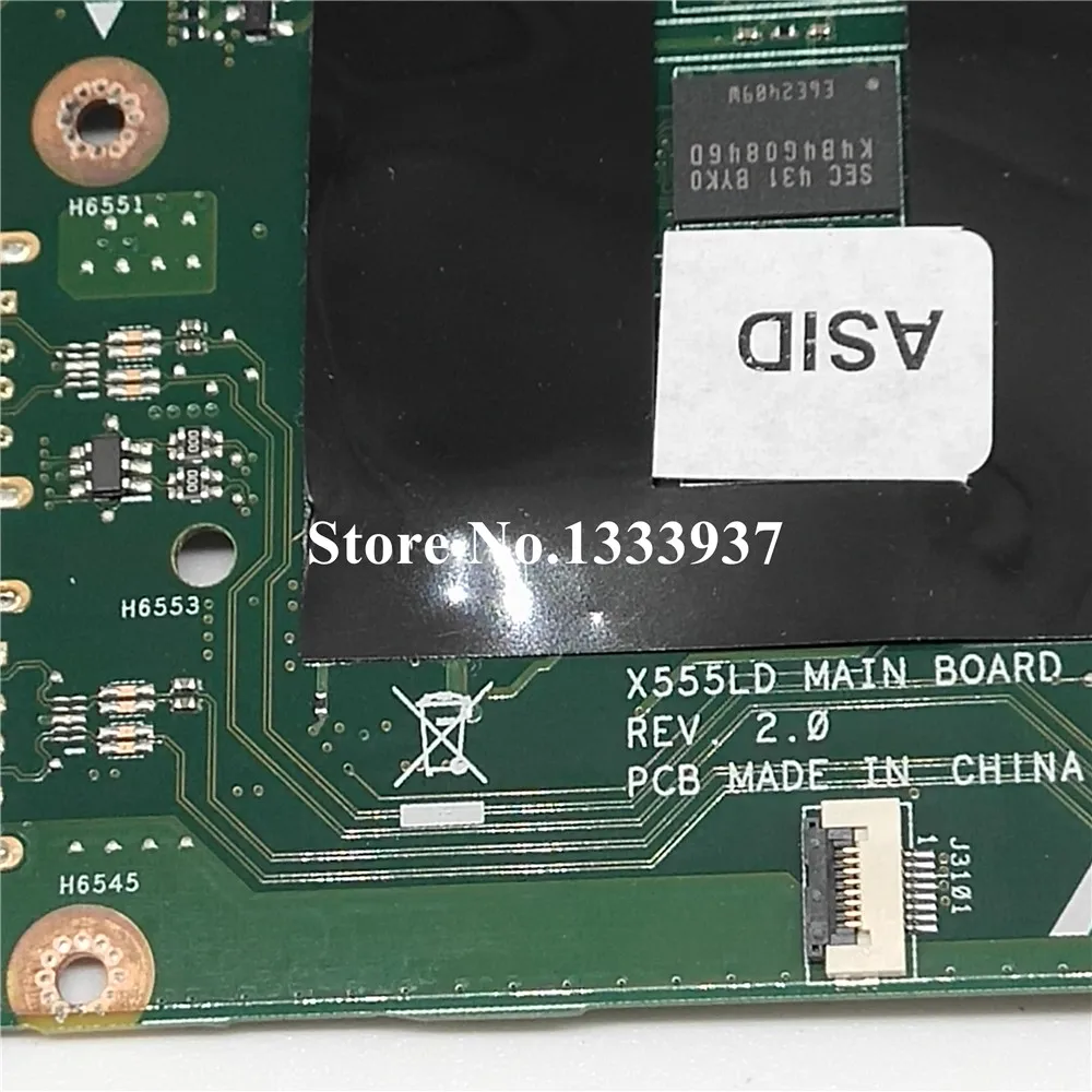 low cost X555LD Laptop motherboard I3-4030U SR1EN 2.0 for ASUS X555LA X555LD X555LF X555LJ X555L X555 mainbo