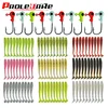 20Pcs Jig Wobblers Worm Soft Lures 48mm 0.7g Fishing Artificial Silicone Bait Attractive Lead Hooks Swimbait Swivel Bass Tackle ► Photo 1/6