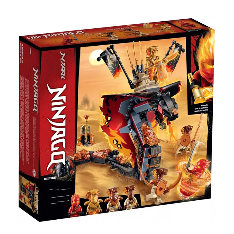 Tanie W magazynie nowa seria Ninja cegły Fire Fang kompatybilny Legoingly Ninjago 70674 70671 70672 klocki dla dzieci prezent