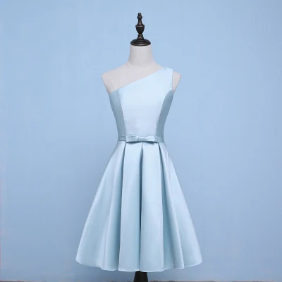 Blue F ASL# Длинные Короткие платья подружки невесты на шнуровке; сезон весна-лето; коллекция года; платье для свадебной вечеринки; платье для выпускного вечера для девочек; дешевая ; Камея; Цвет Коричневый, шампань - Цвет: Blue F