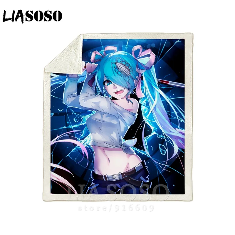 25 Диван-кровать с рисунком офисное Вокалоид Hatsune Miku сексуальные Harajuku набивное одеяло-покрывало детское дорожное одеяло квилт для софы A23 - Цвет: 25