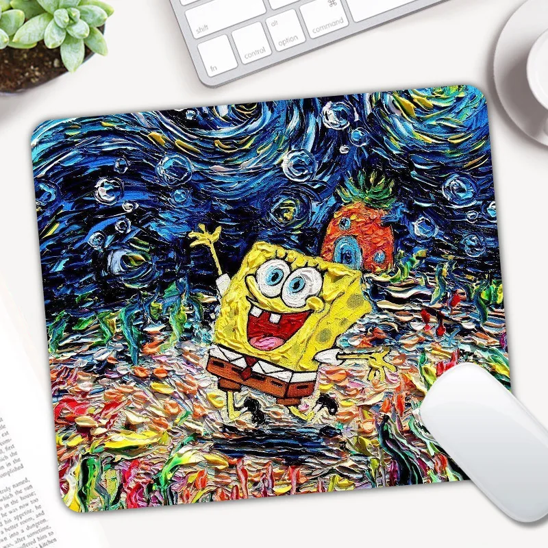 

Cute SpongeBob Gaming Mouse Pad Computer Mousepad Rubber Desk Mice Mat for Laptop for LOL Dota 2