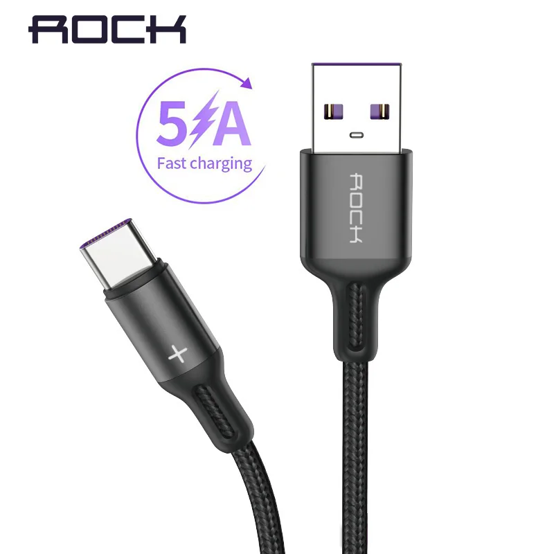 ROCK USB C кабель 5A Supercharge Type для Huawei p20 lite Быстрая зарядка Быстрый зарядный Samsung S9 8 Note |