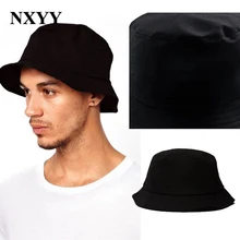 NXYY, унисекс, черная Панама, шляпа для мужчин и женщин, плоская, одноцветная, Bob, Панама, шляпа, уличная, для охоты, рыбалки, уличная, хип-хоп шапка, рыболовные шапки