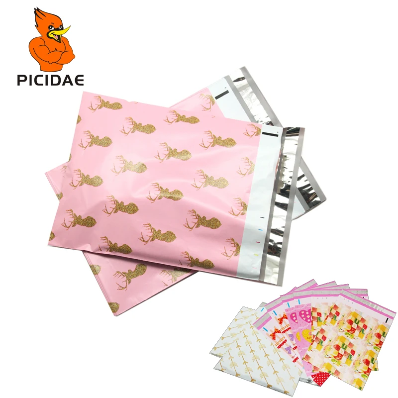 Печатный рисунок Poly Mailer Elk Bow Love Конверт Рождественский пластиковый пакет Мешок Air