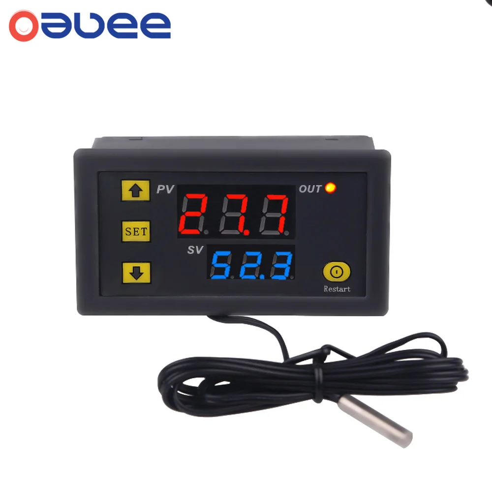 Controlador de temperatura Digital W3230, regulador de termostato, Control de enfriamiento de calefacción, termorregulador con Sensor, 12V, 24V, 220V