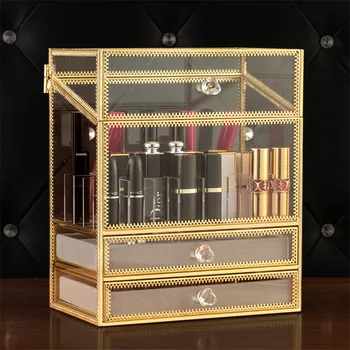

Storage Drawer for Jewelry Earring Make Up Organizer Thicken Galss Cosmetic Organizers Drawer Case for Jewelry Rack Box