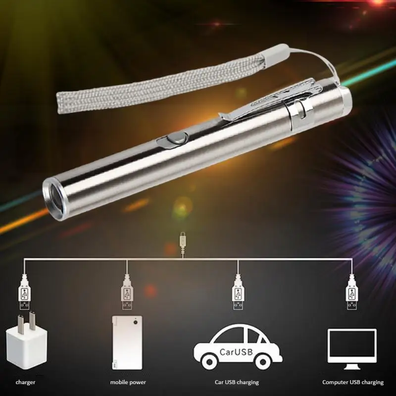 Лазерный фонарик из нержавеющей стали, зарядка через usb, мини светодиодный Забавный светильник в виде кошки, три в одном, блестящий фиолетовый мигающий светильник