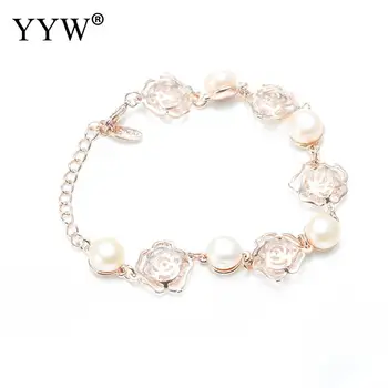

1pc/Lot Pearl Bracelet Pink Round Freshwater Pearl Bracelet Fashion Vintage Bracelect For Female Daily Wear Or Matching Clothes