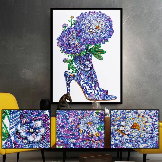 Floral Display Piece, Special Shape Diamond Painting