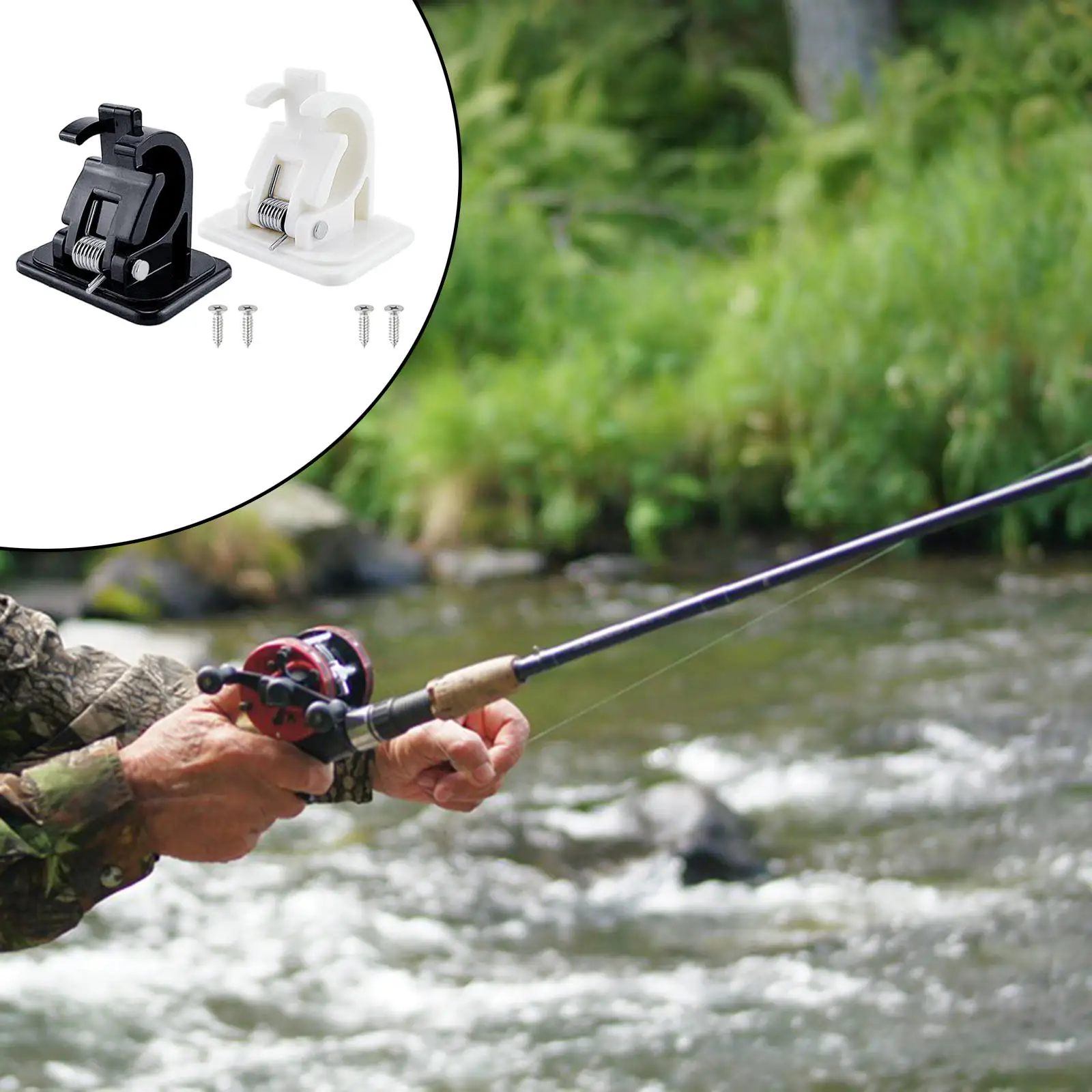 Wall Mounted Fishing Pole Rod Holder Clips Plastic