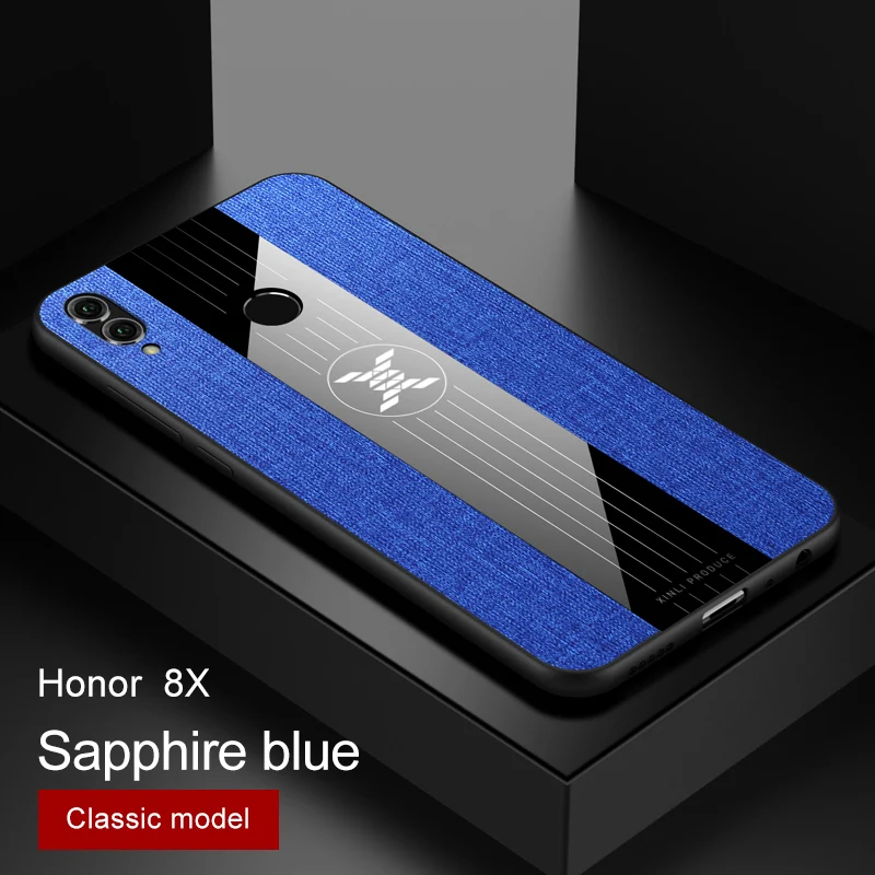 only blue case Для huawei honor 8X 7X 6X чехол Роскошный Жесткий тканевый с кольцом магнитный штатив тонкий защитный чехол для huawei honor 8X max honor 7x - Цвет: only blue case