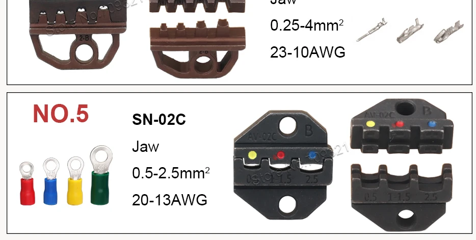 SN-2549 обжимные плоскогубцы 0,08-1 мм2 28-18AWG XH2.54/PH2.0/2510 штекер SM Tab изолированные клеммы 8 челюсти наборы 190 мм зажим инструмент наборы
