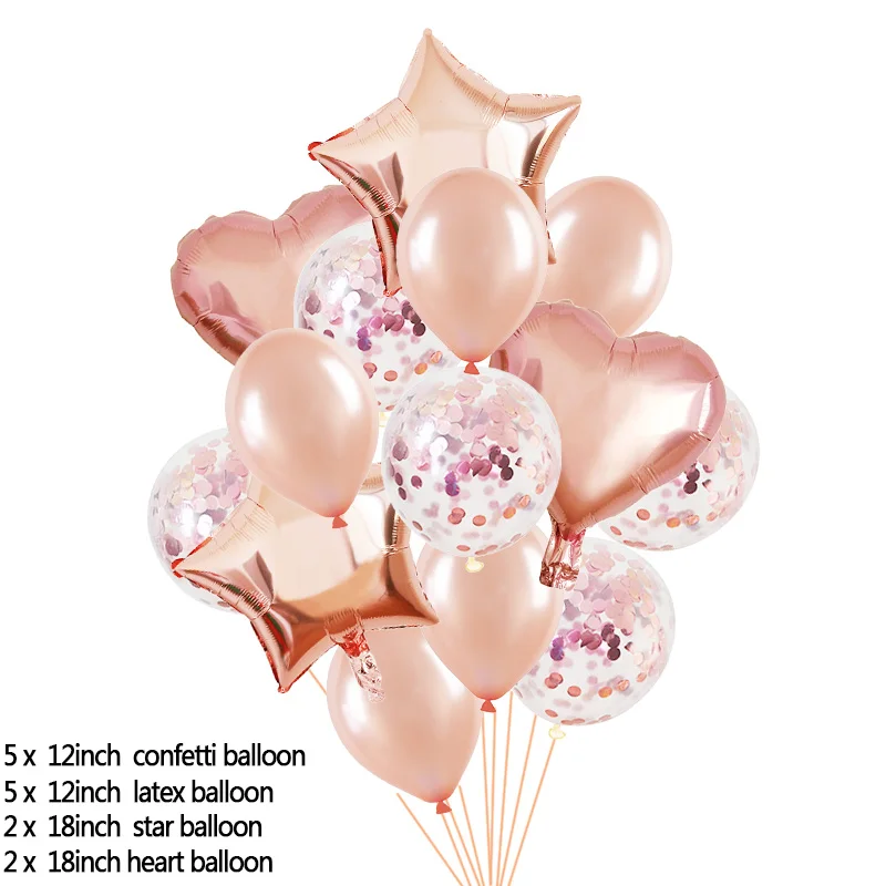 T01-14PCS Вечерние, декоративные шары, латексные, конфетти, шары, звезда, любовь, сердце, фольгированные шары, для дома, свадьбы, дня рождения, Нового года, воздушные шары, товары - Цвет: T01-14PCS