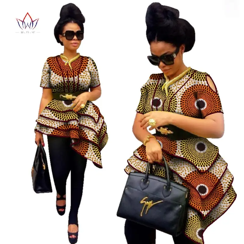 BRW Africa Style Women Modern Fashions Womens Tops Dashiki African Print Tops Shirt Plus Size M-6XL Women Clothing WY2576 - Цвет: 11