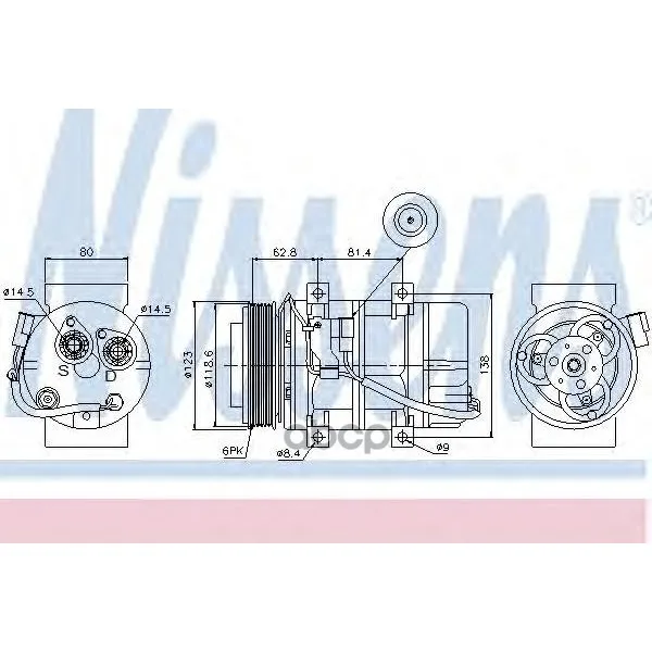 Компрессор Volvo S60, S80 I, Xc90 89069 Nissens арт. 89069