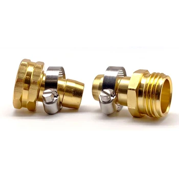 

2pcs/set 3/4 Thread Male Female Sprayer Garden Supplies Nozzle Repair Part Heavy Duty Hose Connector Accessories With Clamp