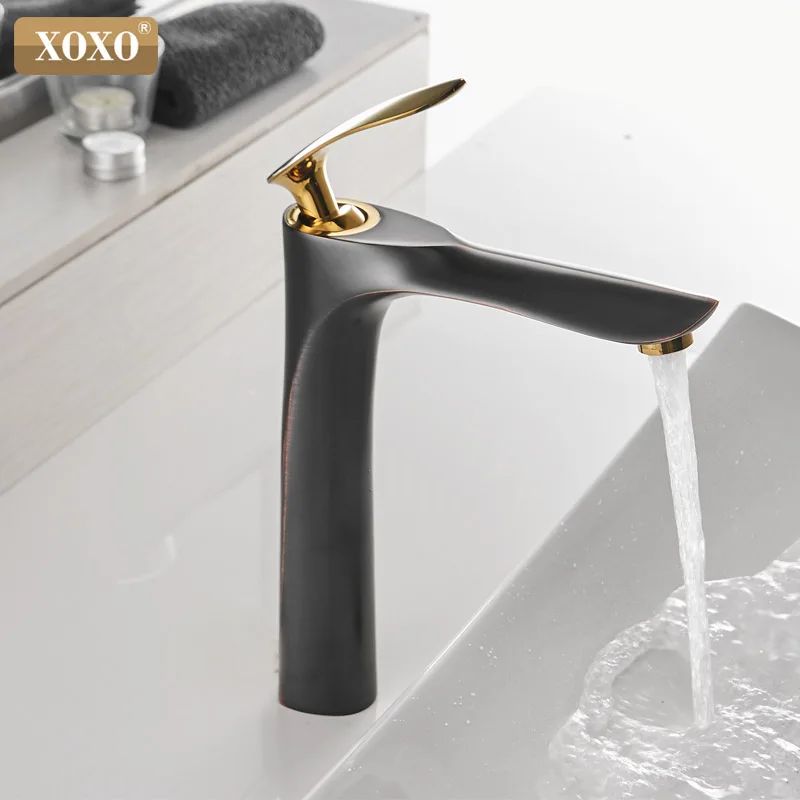 

XOXO Basin Faucets Hot and Cold Mixer Tap Bathroom Faucet Black and White Brass Toilet Sink Water Crane Gold Mixe 20055-1