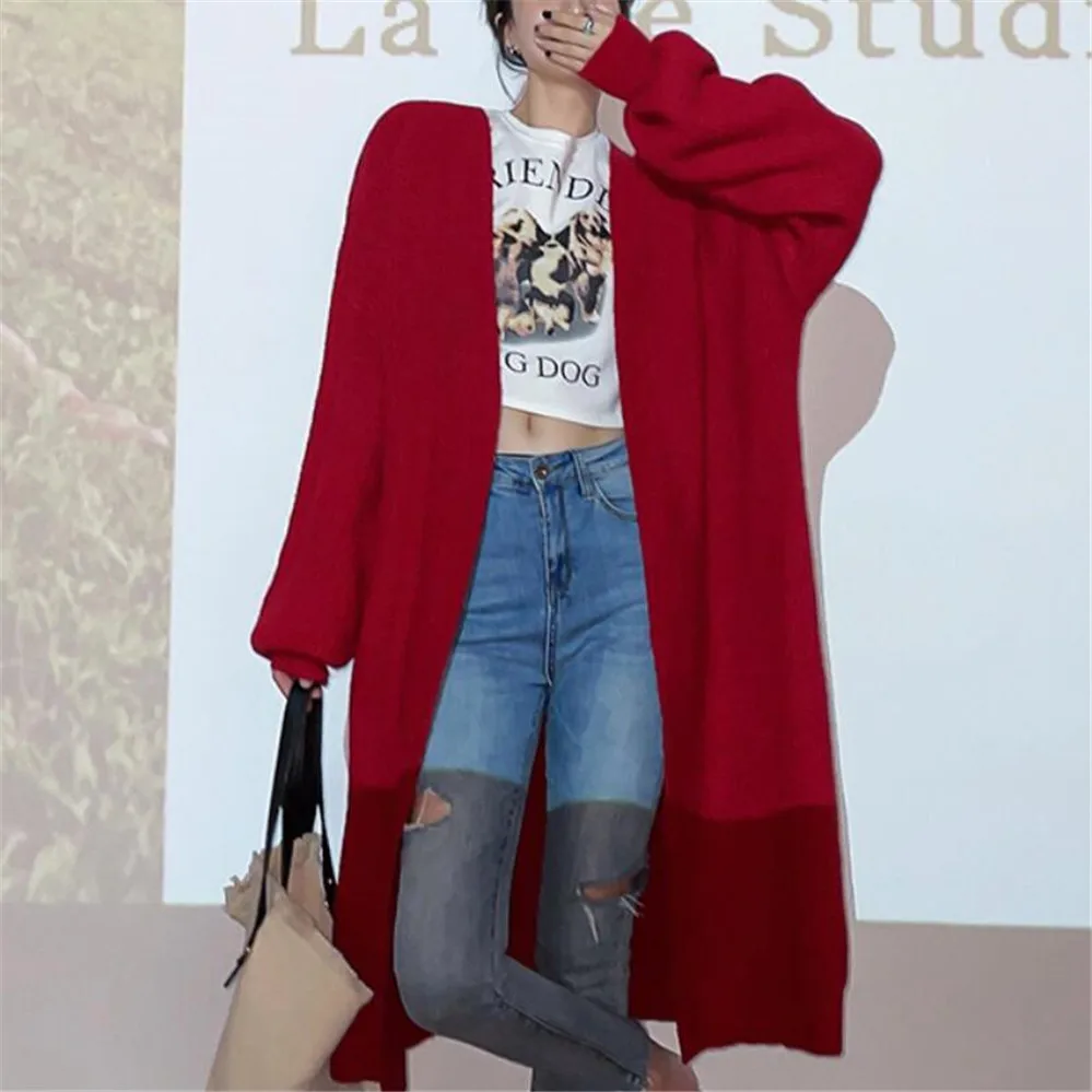 Женский кардиган с карманами Универсальный мягкий вязаный открытым стежком