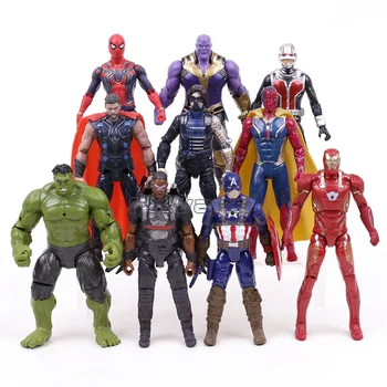 

Avengers Infinity War Iron Man Captain America Hulk Thanos Spiderman Thor Bucky Barnes Ant Man Action Figures Toys10pcs/set