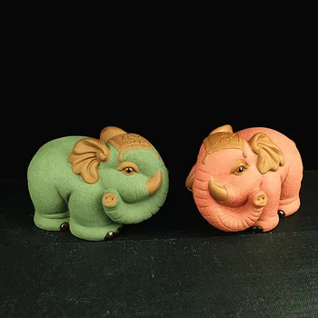 

Elephants Home Purple Clay Zodiac Decroations Tea Pet Ornaments Room Ornaments Decor Home Decorate Accessories Modern