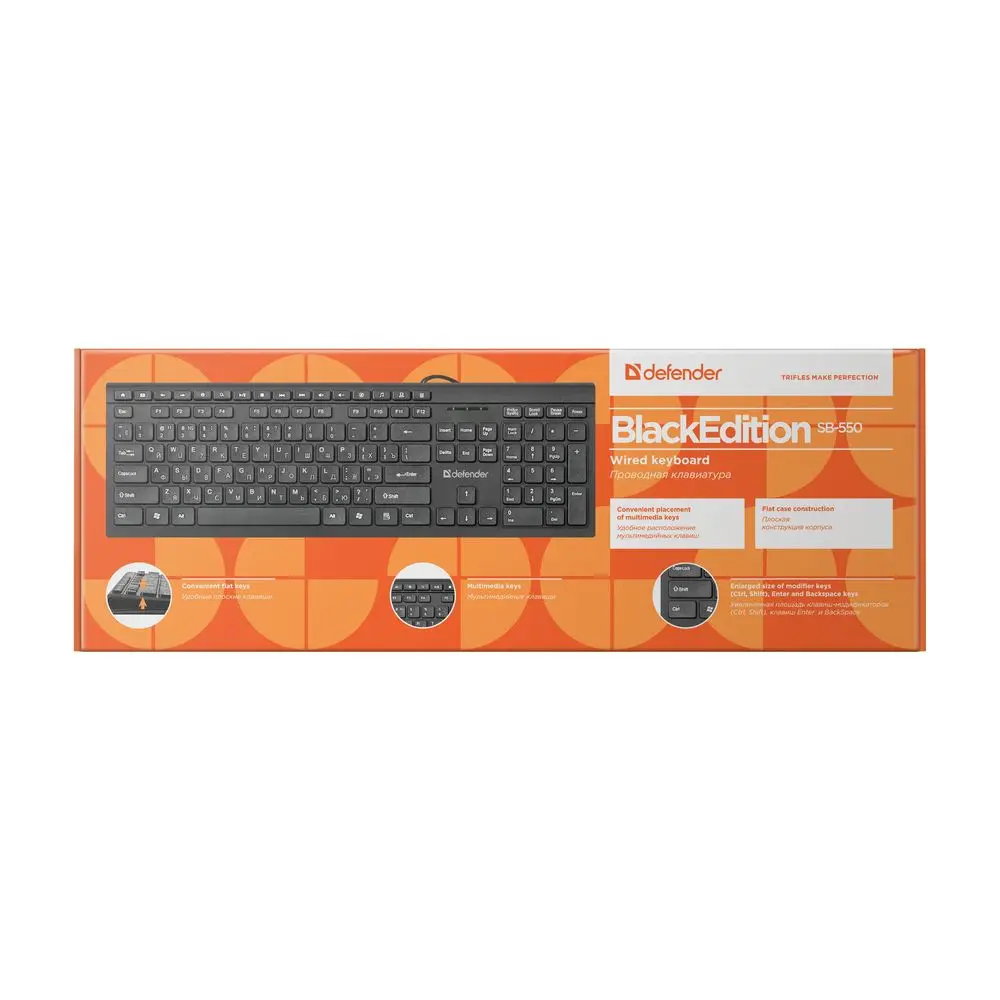 Клавиатура Defender BlackEdition SB-550 RU,черный,мультимедиа