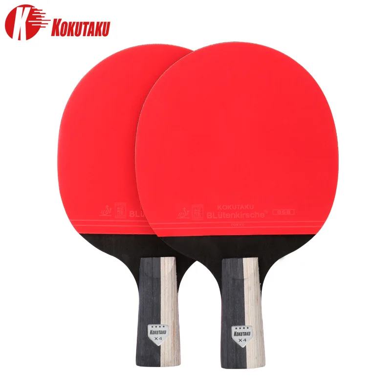 

Kokutaku Four Stars Ping Pong Shot 2 Loaded Beginners Set Ping Pong Racket Send Three Balls Penhold