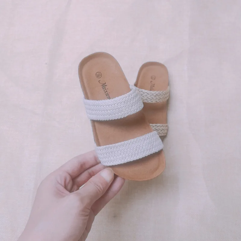 ULKNN CHILDREN'S Slippers Weaving Anti-slip kid's Girls Summer Sandals Cosy Girl Summer Sandals For Boys students school
