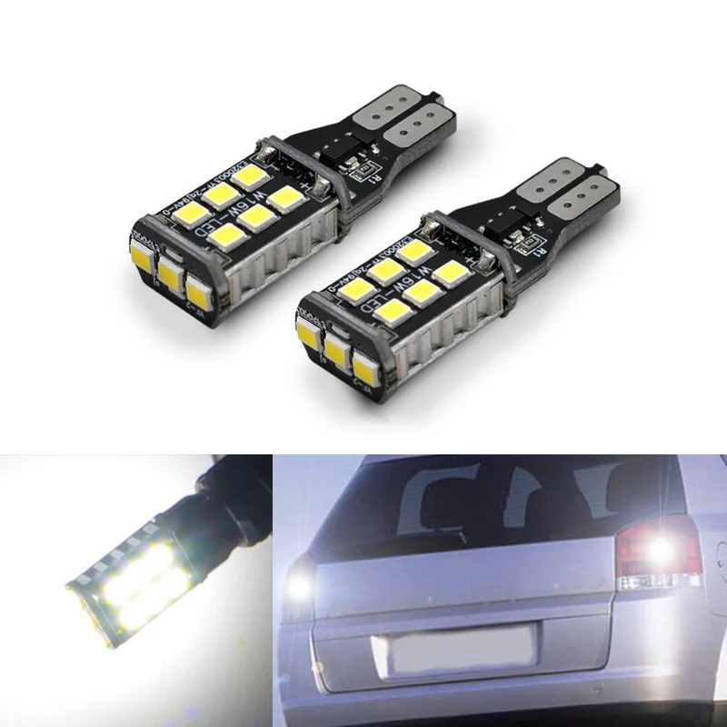 2x T15 W16W 921 супер яркий высокой мощности 15 SMD 2835 Светодиодный Canbus без ошибок автомобильный резервный фонарь лампа Тормозная лампа ксеноновая белая